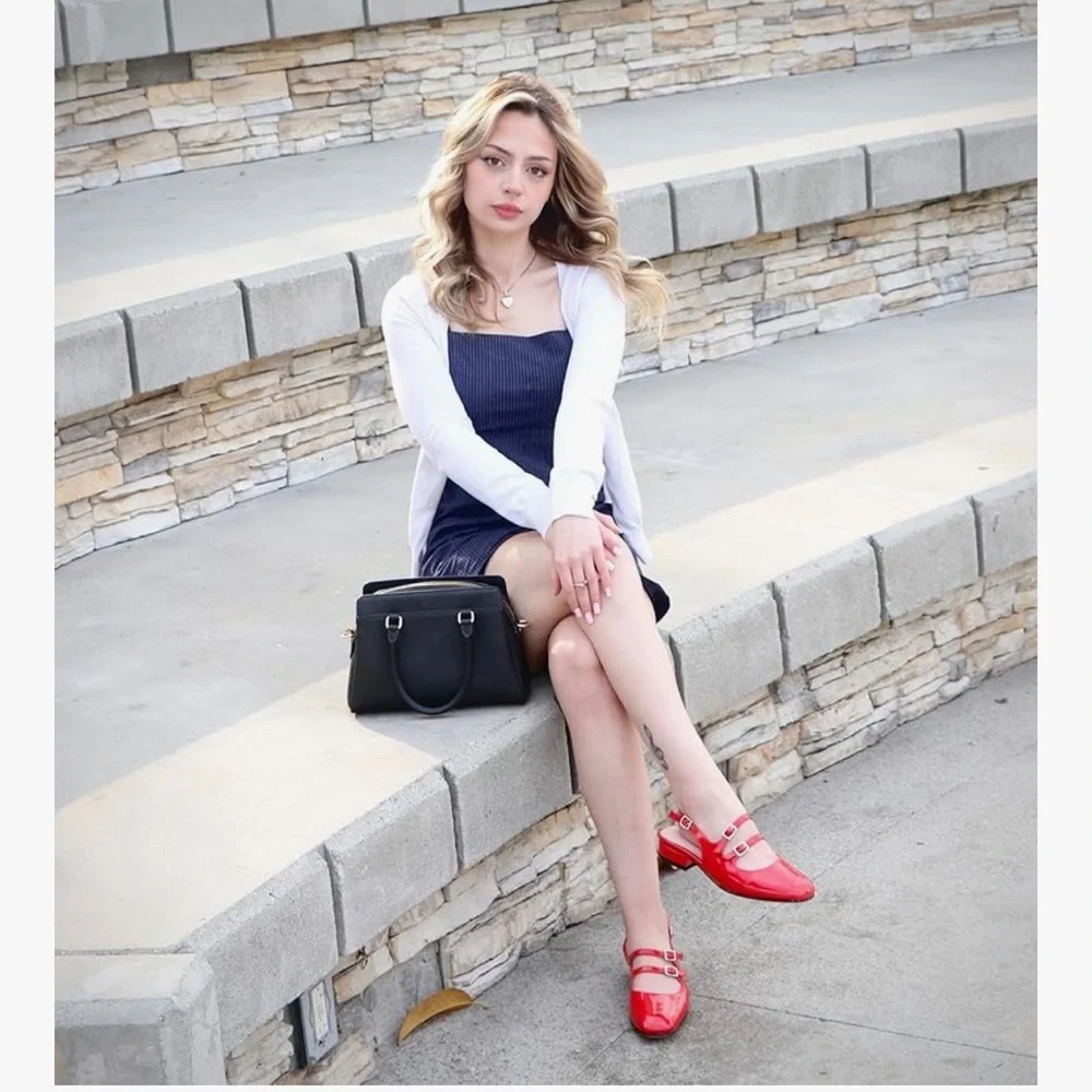 Red Patent Leather Women's Dress Shoes - Picture 3 of 5